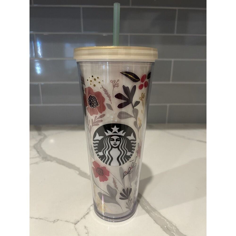 RARE 2014‎ Starbucks Flower Pattern
Floral Harvest Venti Cold Cup
Tumbler 24 oz